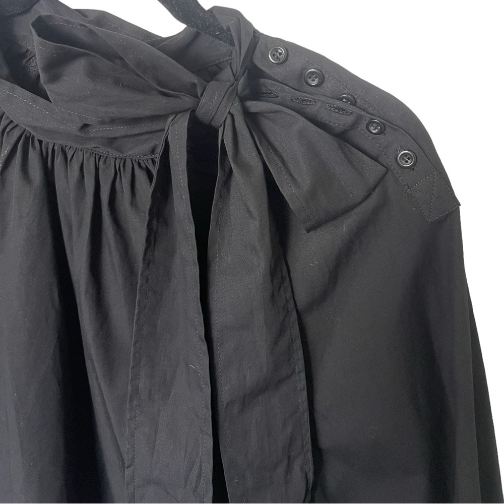 Topshop Poplin Blouse Bow Longsleeve - Picture 8 of 8